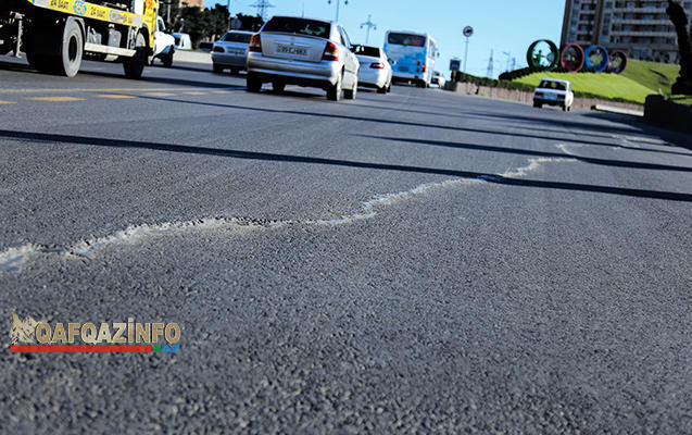Sumqayıt yolu yenə çökür