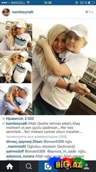 Məşhurlar oğlunu itirən Afaqa belə başsağlığı verdilər