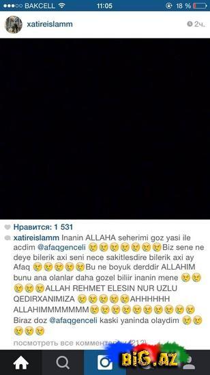 Məşhurlar oğlunu itirən Afaqa belə başsağlığı verdilər