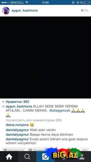 Məşhurlar oğlunu itirən Afaqa belə başsağlığı verdilər