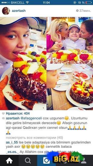 Məşhurlar oğlunu itirən Afaqa belə başsağlığı verdilər