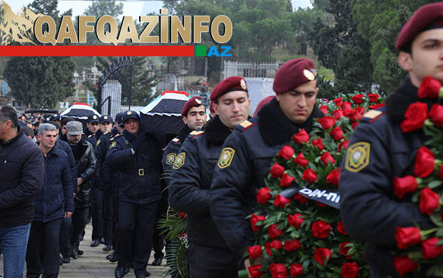 Ramil Usubov, Mədət Quliyev və Zakir Qaralov polislərin dəfn mərasimində