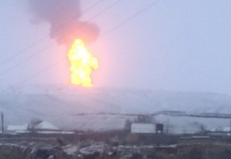 Кадры извержения вулкана в Азербайджане