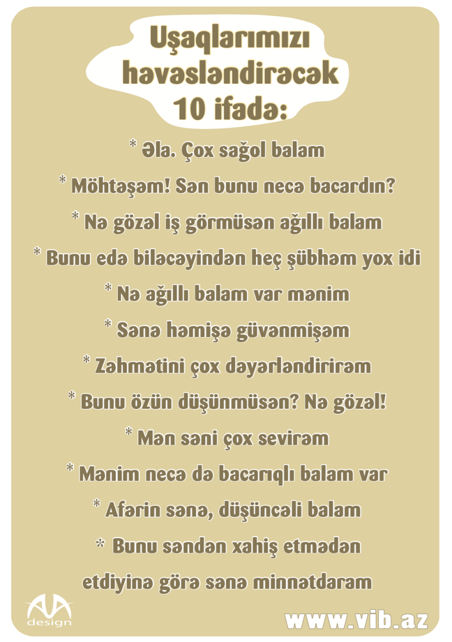 Valideynlər üçün: