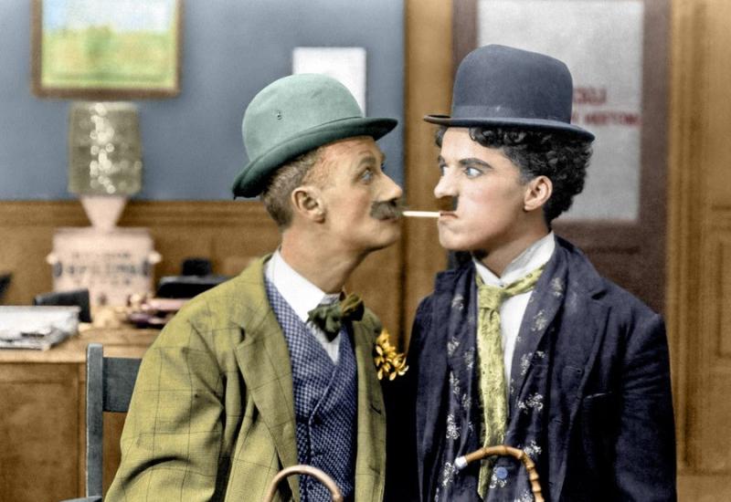 14 редких раскрашенных фотографий Чарли Чаплина, сделанных в 1910-1930 годах