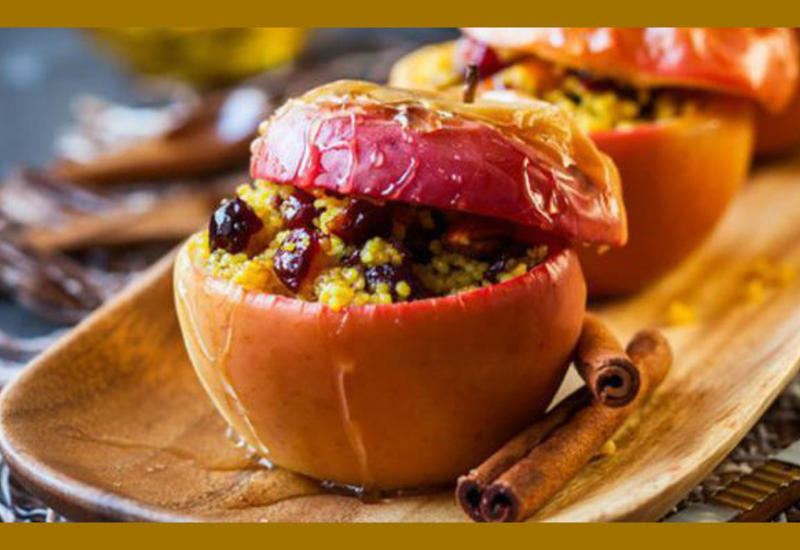 Яблоки, запечённые с творогом