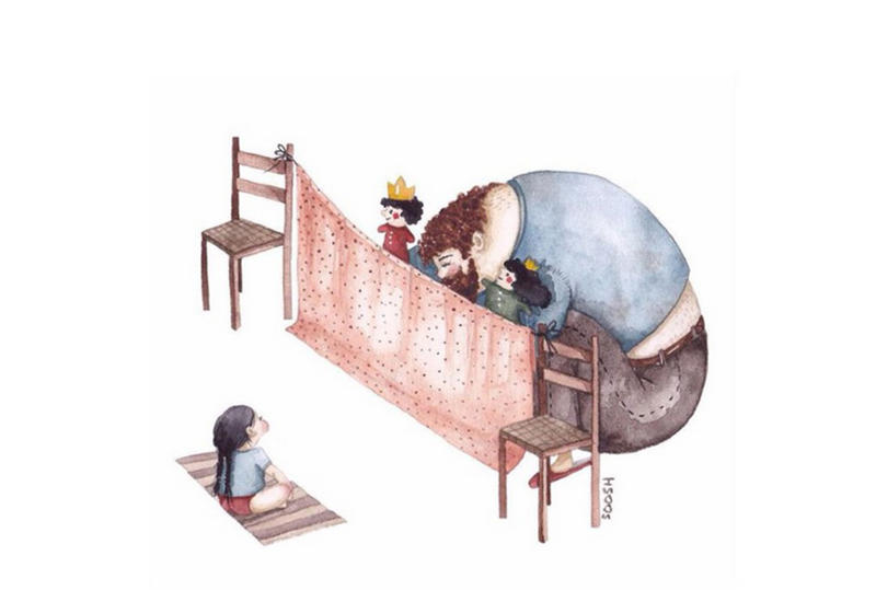 15 нежных иллюстраций о том, как отцы относятся к своим дочкам