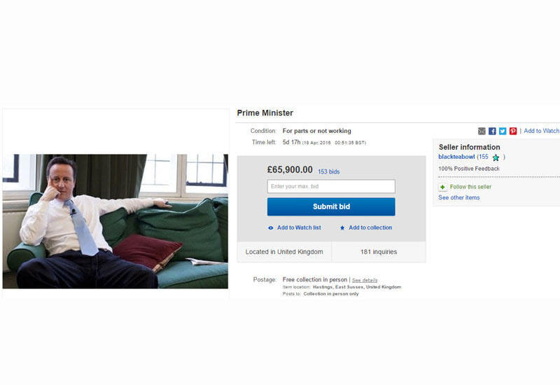 İDDİA: Britaniyanın baş nazirini "eBay"da satmaq istədilər