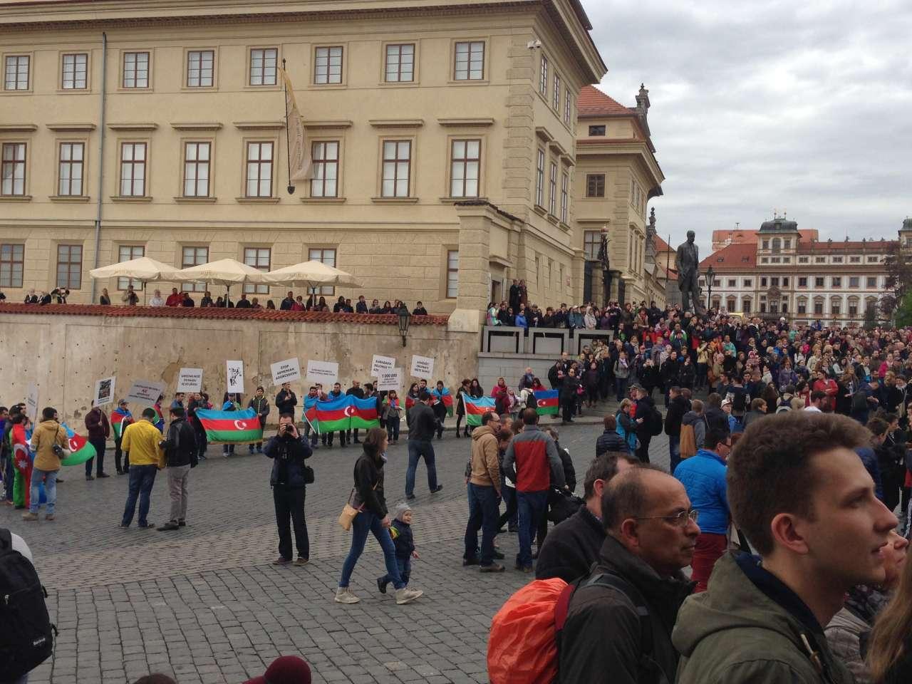В Праге прошла акция, требующая положить конец армянской агрессии против Азербайджана