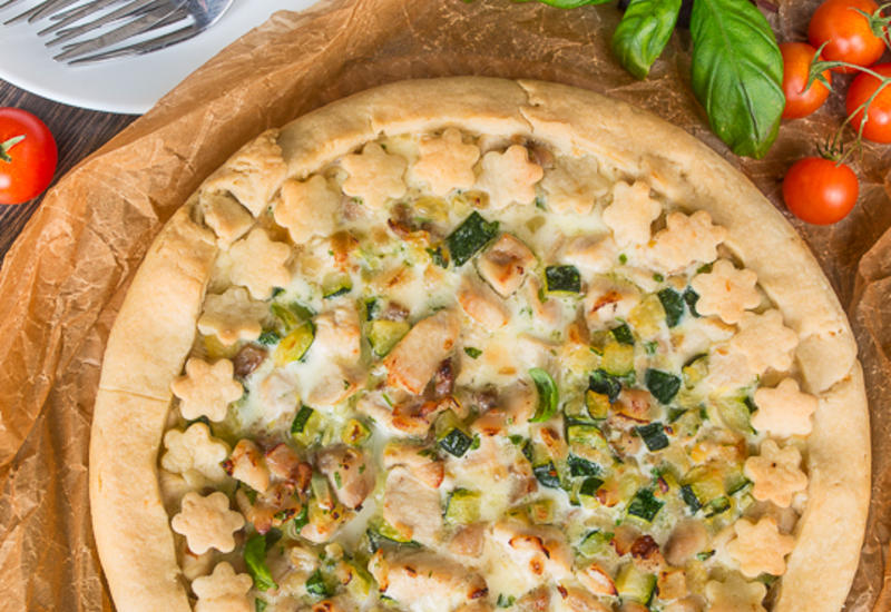 Пирог с курицей на песочном тесте