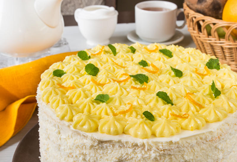 Кокосовый торт с лимонным курдом