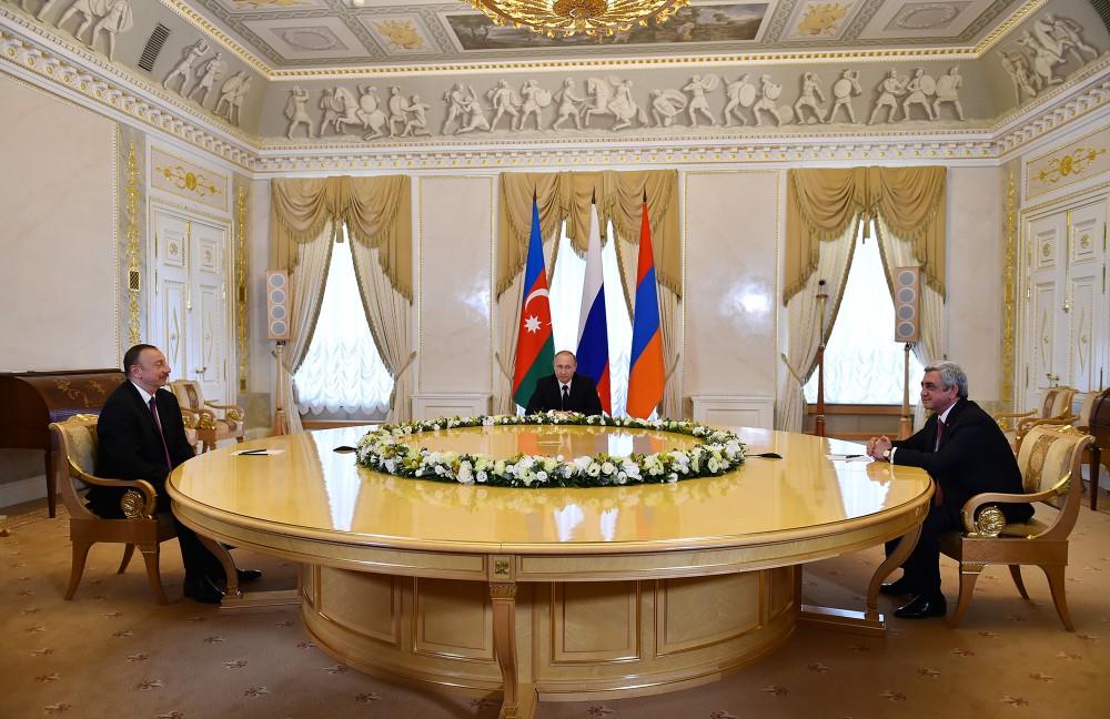 Состоялась совместная встреча президентов Азербайджана, России и Армении