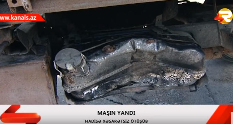 2 avtomobil toqquşdu, "Opel" yandı