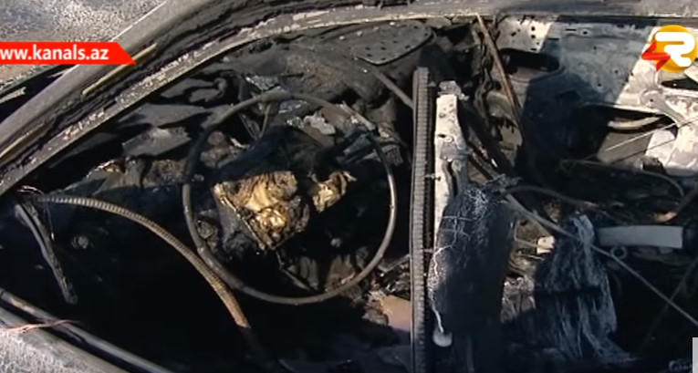 2 avtomobil toqquşdu, "Opel" yandı