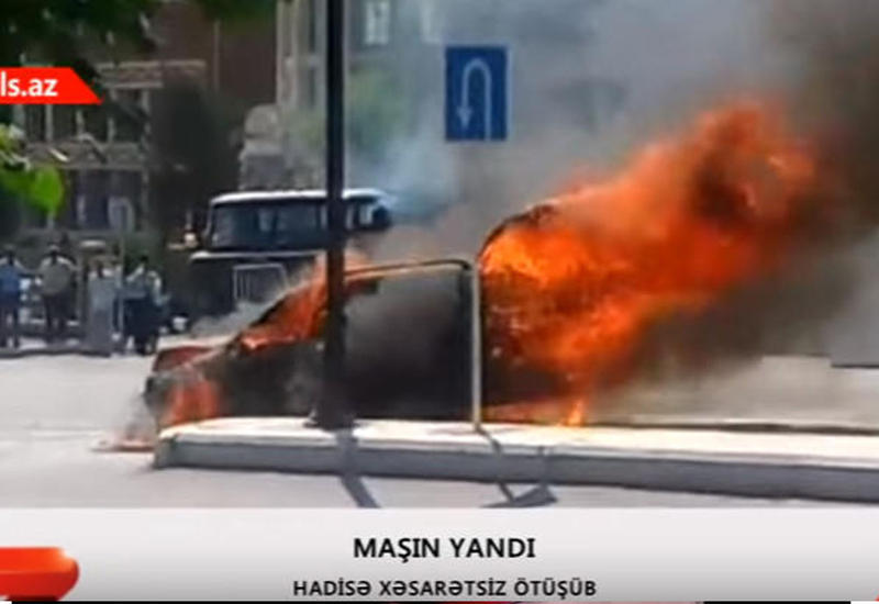 2 avtomobil toqquşdu, "Opel" yandı