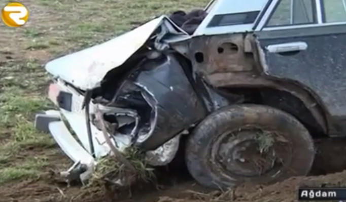 Ağdamda "06" aşdı, sürücü öldü