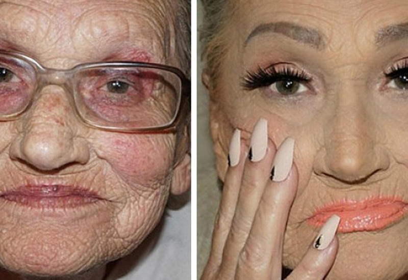 80-летняя бабушка попросила внучку сделать ей макияж, и вот, что из этого вышло