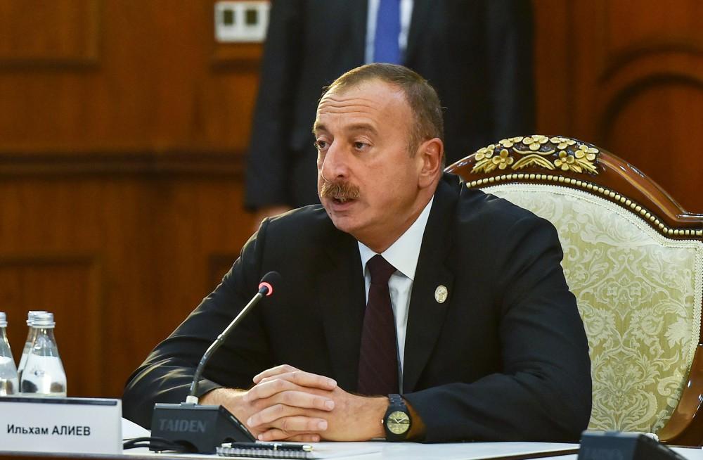 Президент Ильхам Алиев принял участие в заседании Совета глав государств СНГ в Бишкеке