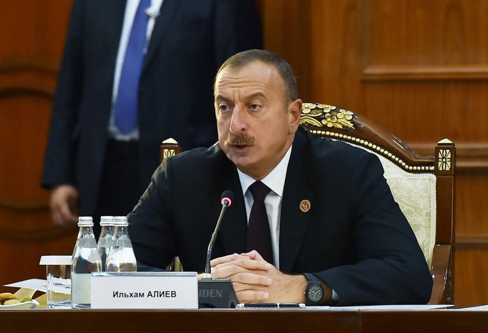Президент Ильхам Алиев принял участие в заседании Совета глав государств СНГ в Бишкеке