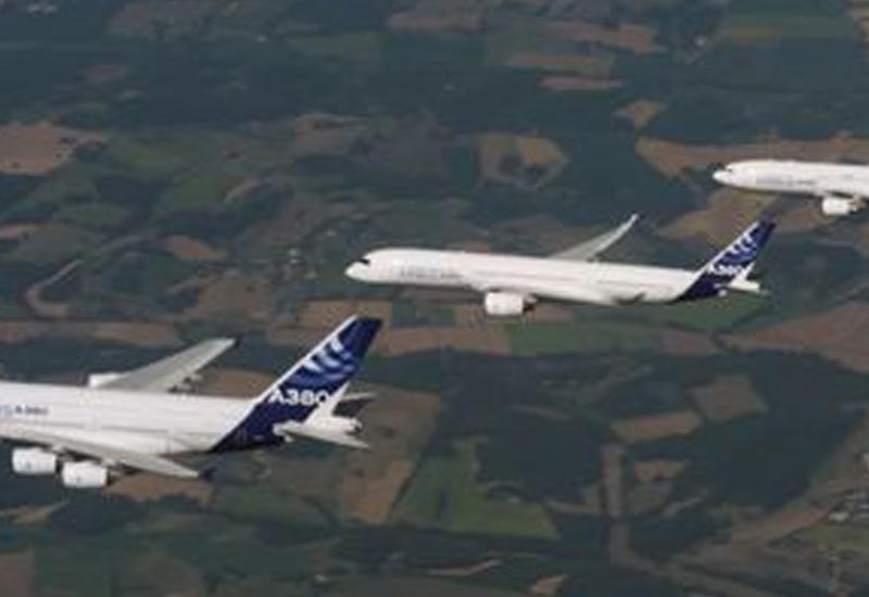 Cамолеты Airbus устроили эффектный парад