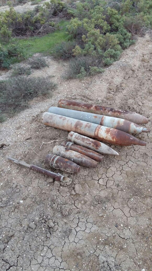 В Ширванском национальном парке нашли неразорвавшиеся боеприпасы