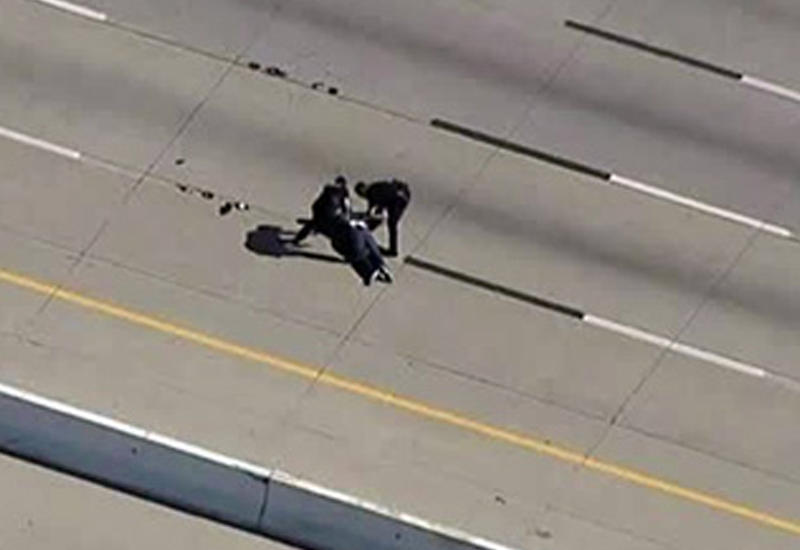 Погоня и задержание преступника с помощью электрошокера попали на камеру