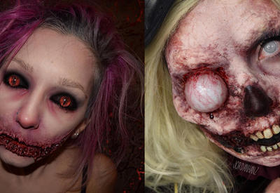 Жуткий грим на Хеллоуин, от которого задергается глаз даже у памятника <span class="color_red">- ФОТО</span>