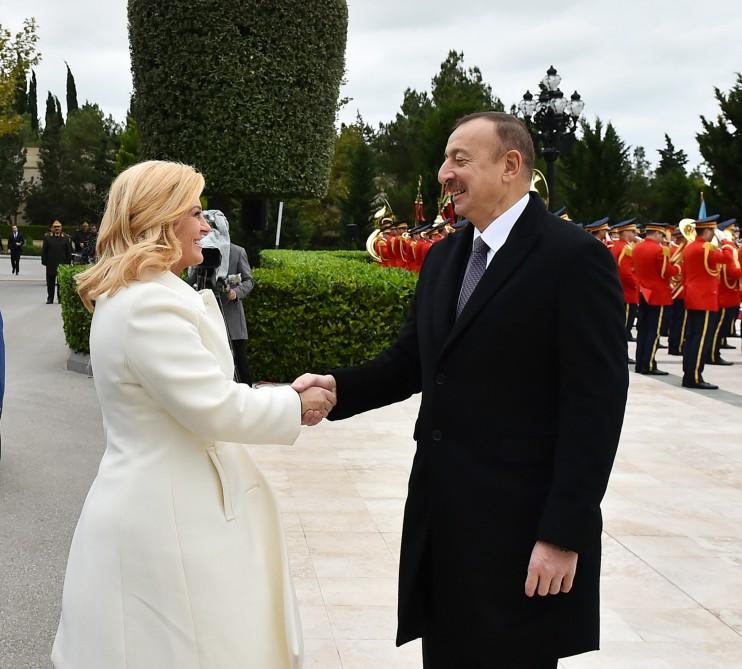 Президенты Азербайджана и Хорватии выступили с заявлениями для печати