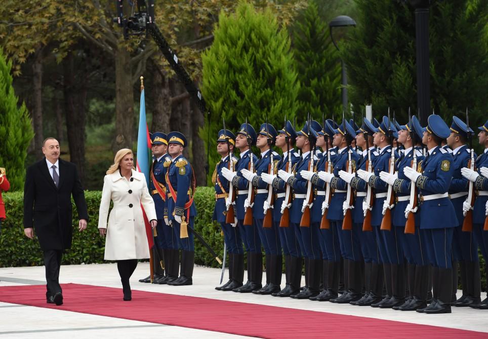 Президенты Азербайджана и Хорватии выступили с заявлениями для печати