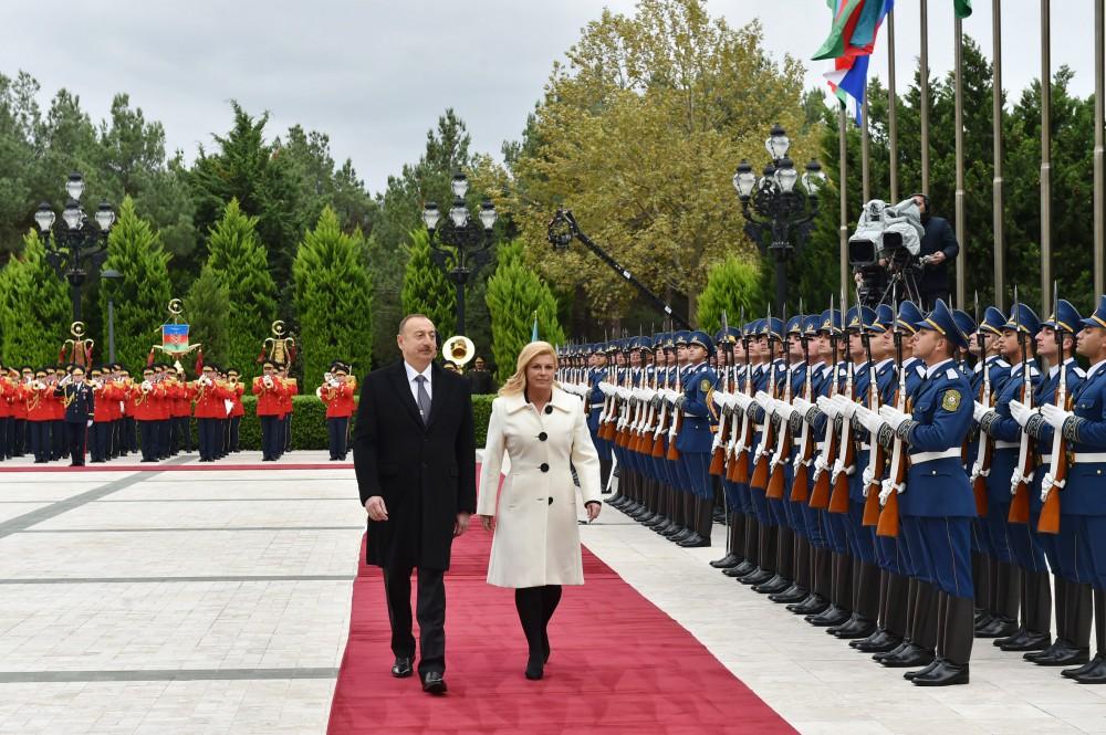 Президенты Азербайджана и Хорватии выступили с заявлениями для печати