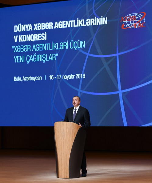 Президент Ильхам Алиев принял участие в V Всемирном конгрессе новостных агентств в Баку