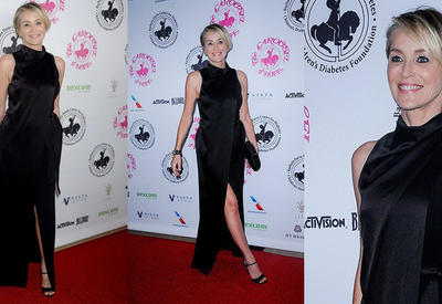 58-летняя Шерон Стоун похвасталась безупречной фигурой в шикарном вечернем платье <span class="color_red">- 3 ФОТО</span>