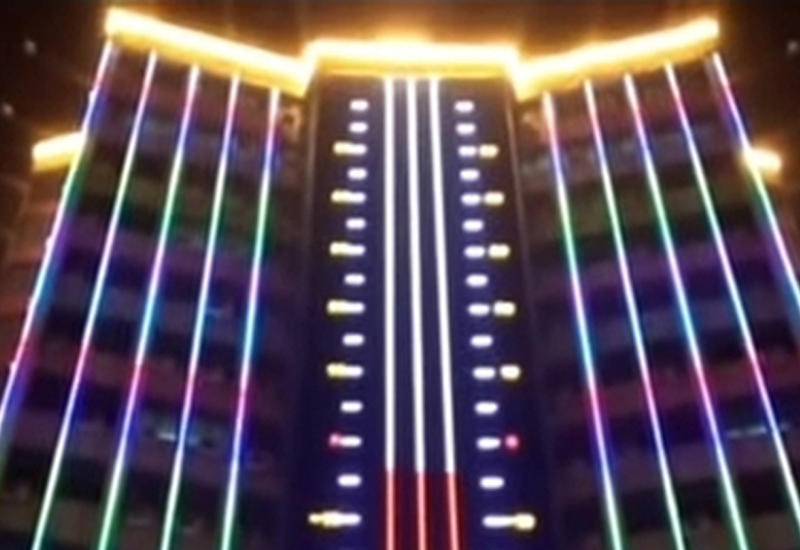 18-этажное здание в Китае превратили в термометр