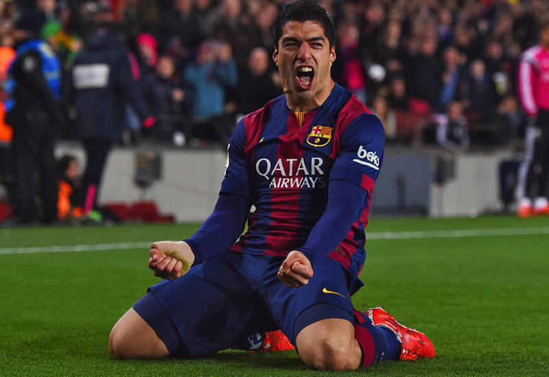 Луис Суарес забил сотый мяч за "Барселону"