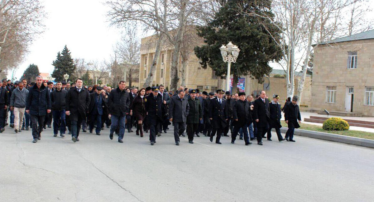 Xocalı soyqırımının 25-ci ildönümü ilə əlaqədar Goranboyda ümumrayon yürüşü olub