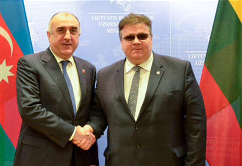 Elmar Məmmədyarov Litva xarici işlər naziri ilə görüşdü