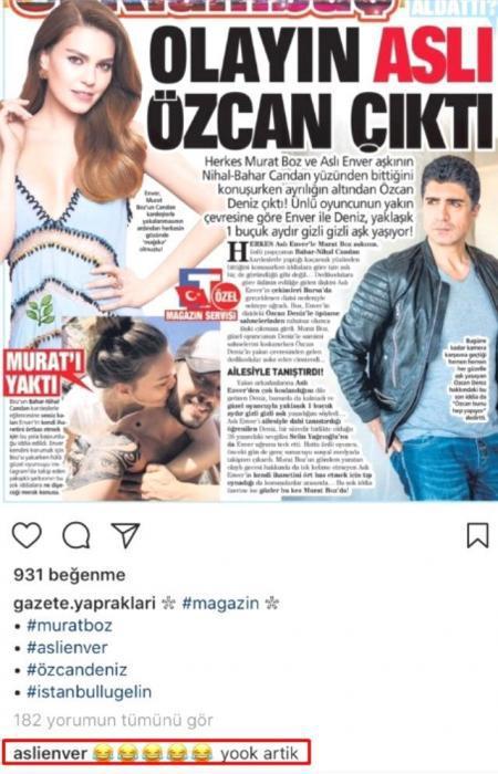 Aslı Özcanla sevgili olmasına münasibət bildirdi