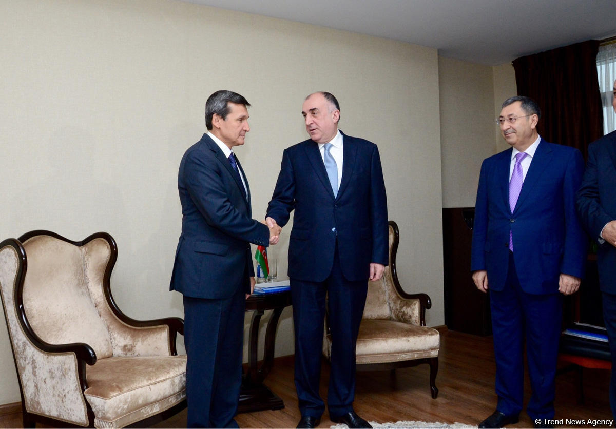Эльмар Мамедъяров на переговорах с главой МИД Туркменистана
