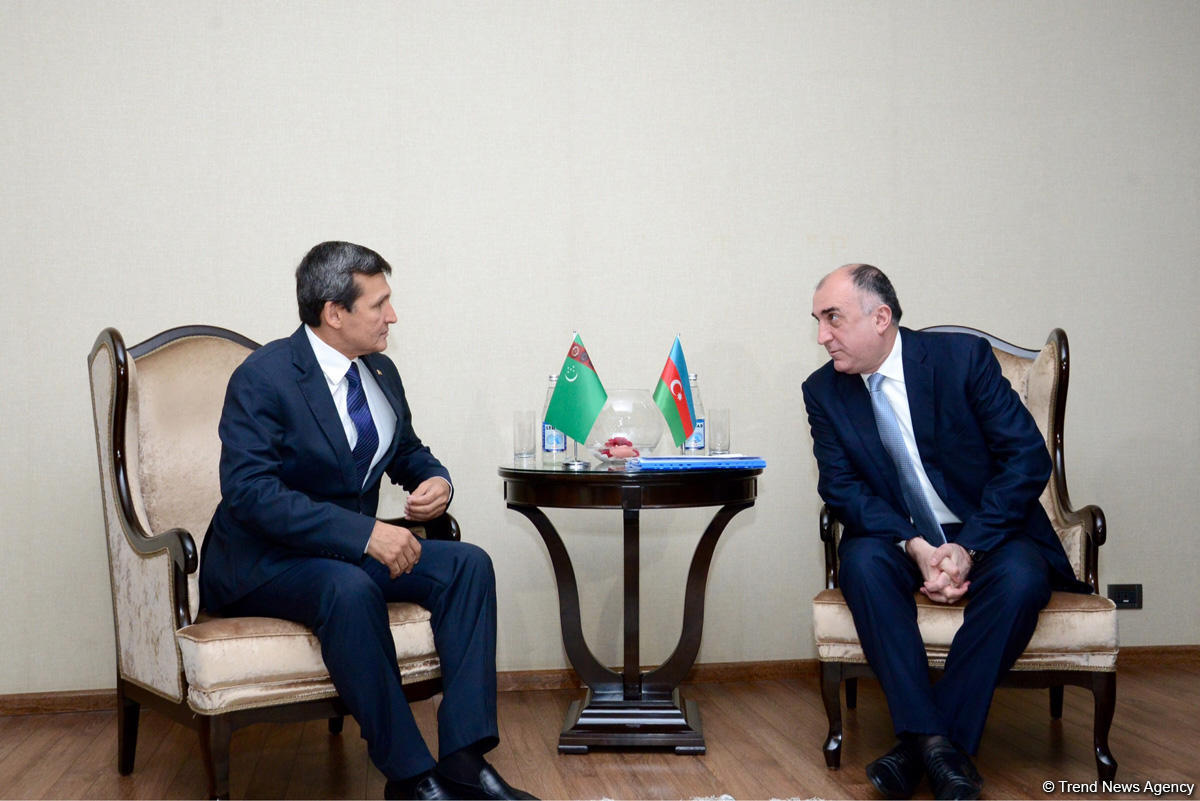Эльмар Мамедъяров на переговорах с главой МИД Туркменистана