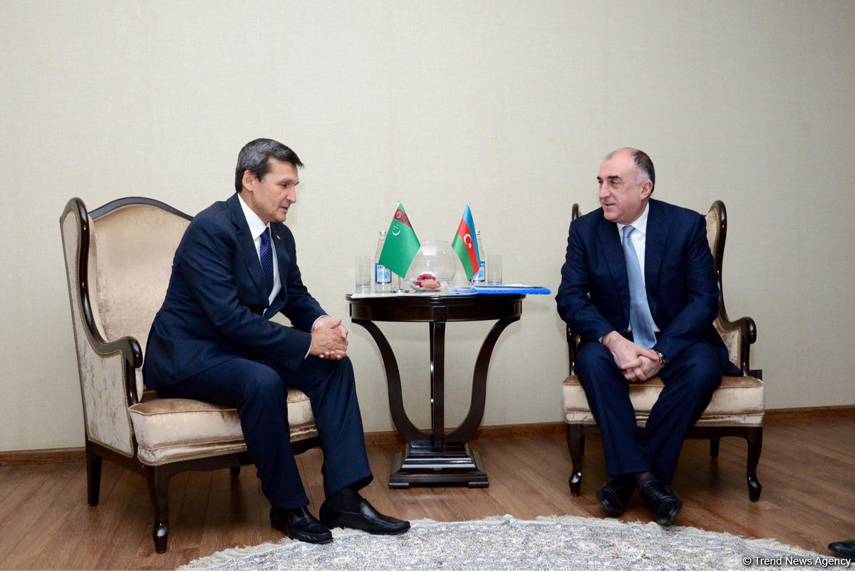Эльмар Мамедъяров на переговорах с главой МИД Туркменистана
