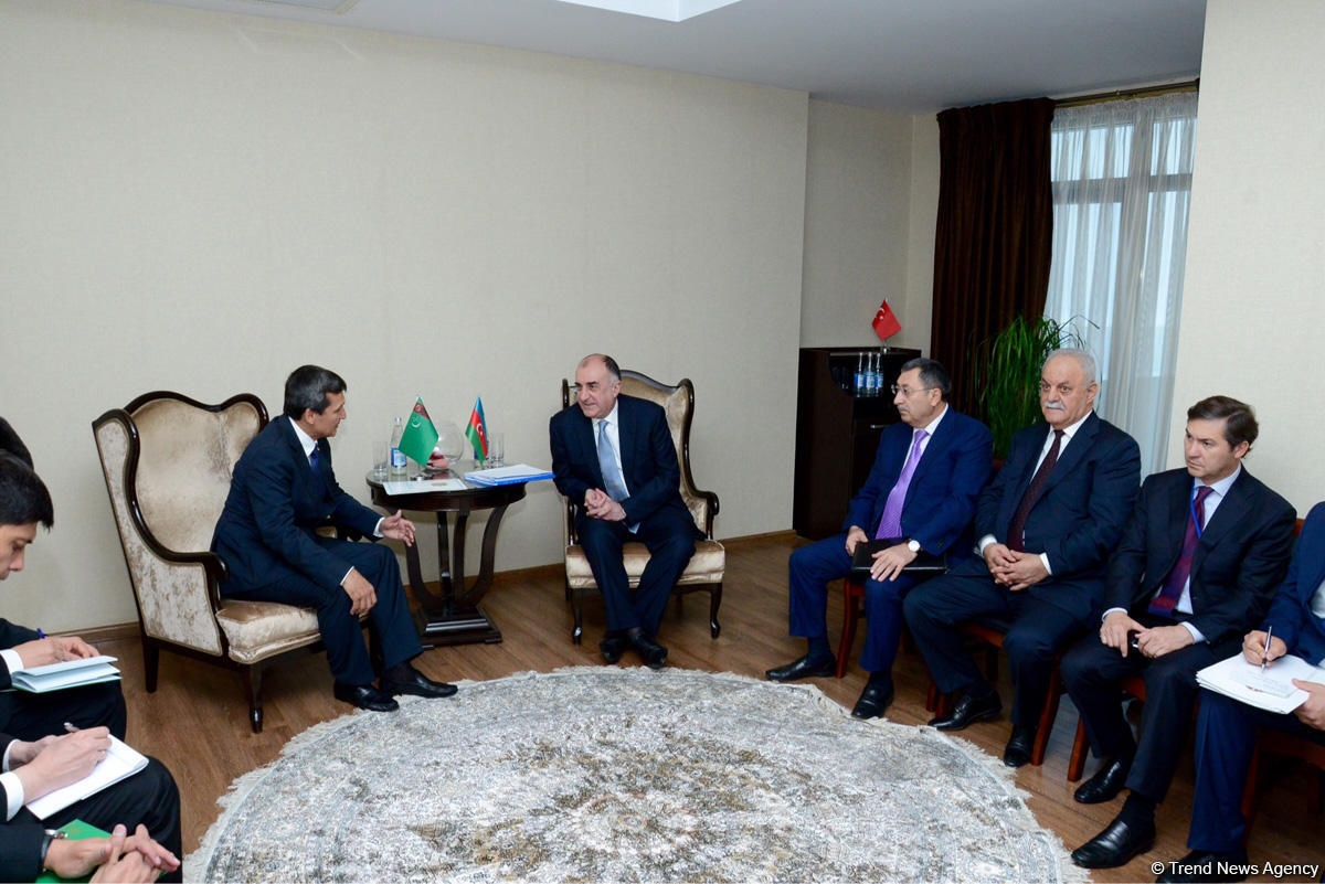 Эльмар Мамедъяров на переговорах с главой МИД Туркменистана