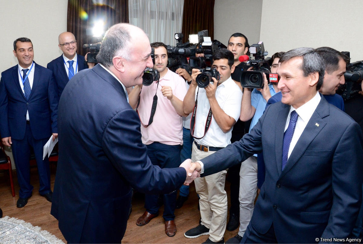 Эльмар Мамедъяров на переговорах с главой МИД Туркменистана