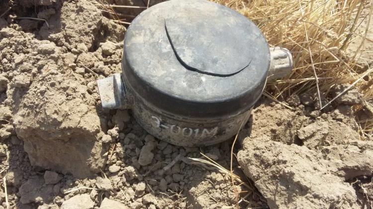 В Агдамском районе обнаружили противопехотную мину производства Армении