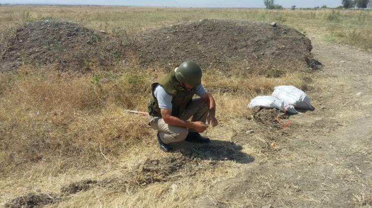 В Агдамском районе обнаружили противопехотную мину производства Армении