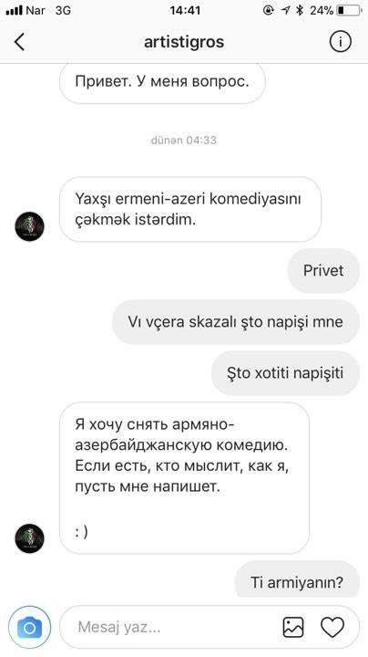 Azərbaycanlı aktyoru erməni filminə dəvət etdilər