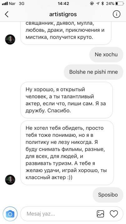Azərbaycanlı aktyoru erməni filminə dəvət etdilər