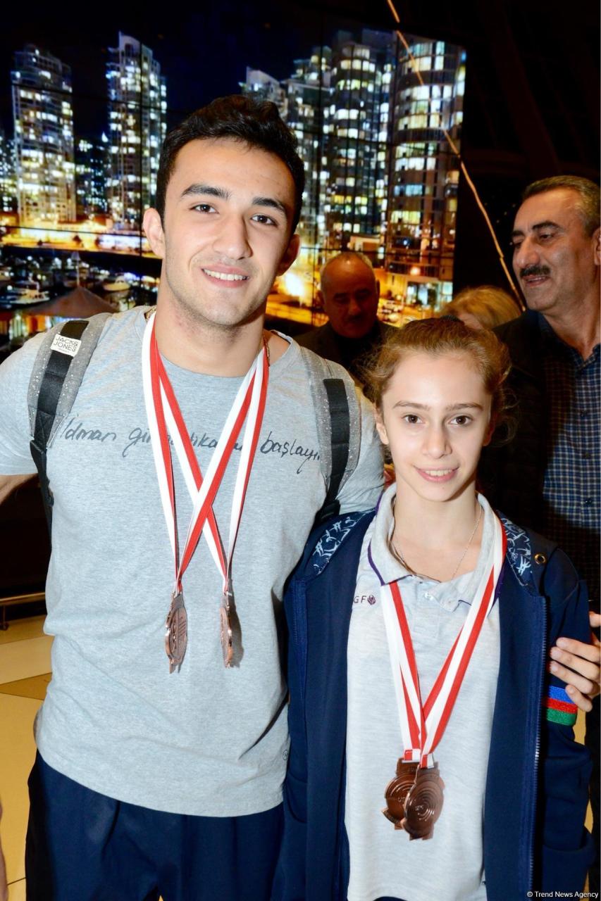 Акробаты-медалисты чемпионата Европы вернулись в Баку