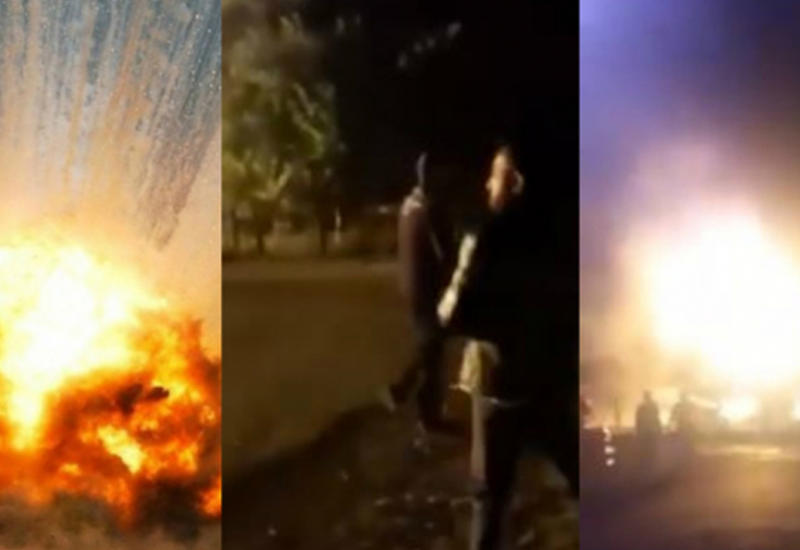 Появилось новое видео взрыва на АЗС в Агджабеди