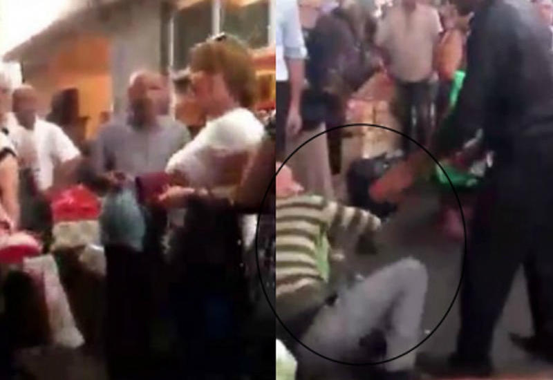 Bakının bazarında DAVA: qadın kişini döydü