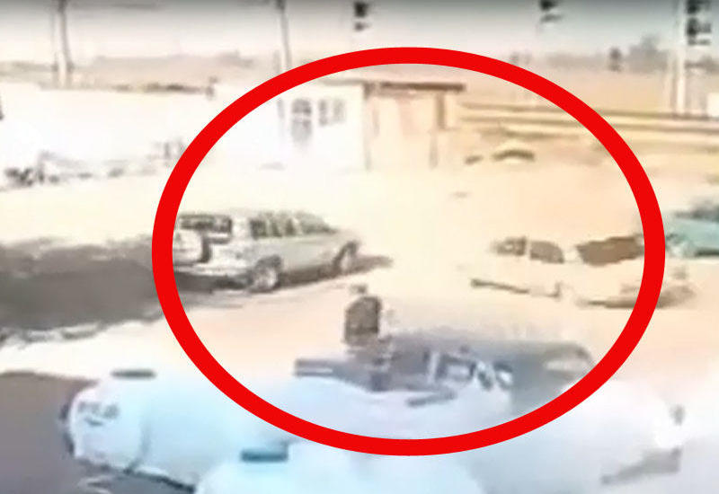 Azərbaycanda yolda baş verən qəza kameraya düşdü